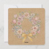 黄色のリボンのバラエティ豊かな花輪 シーズンカード (裏面)