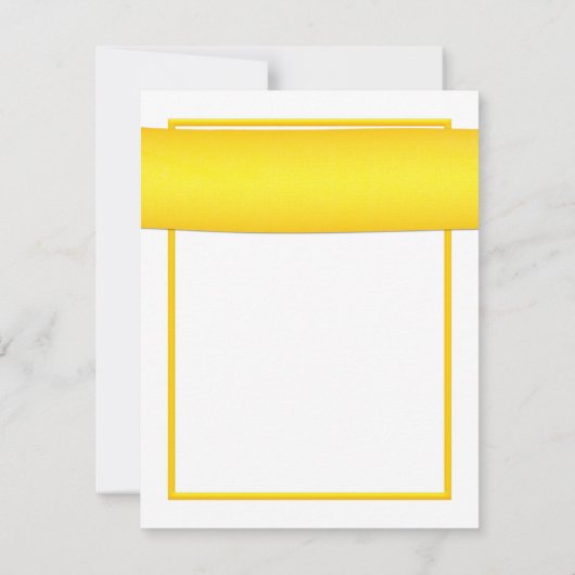 黄色のリボンの応答カード付きピンクガーベラ 出欠カード (裏面)