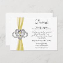 黄色のリボンインフィニティ結婚ハートの詳細