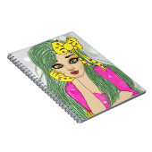 黄色のリボンノートブック付きガールズ(80ページB&W) ノートブック (右側)