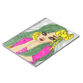 黄色のリボンノートブック付きガールズ(80ページB&W) ノートブック (左側)