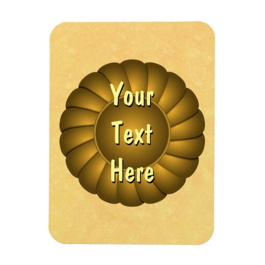 黄色のリボンロゼットをパーソナライズ マグネット (縦)