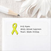 黄色のリボン宛名ラベル ラベル (インサイチュ)