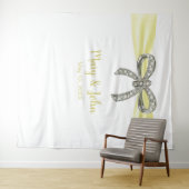 黄色のリボン ダイヤモンド ボウ ウェディング バックドロップ タペストリー (インサイチュ(横))