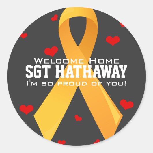 黄色のリボン:濃 ラウンドシール (正面)