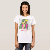 黄色のリボンTシャツを着た少女 Tシャツ (正面フル)