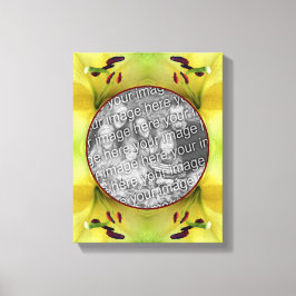 黄色のリリーの花フレーム　自分だけの写真を作成 キャンバスプリント