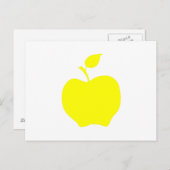 黄色のリンゴの形 ポストカード (正面/裏面)