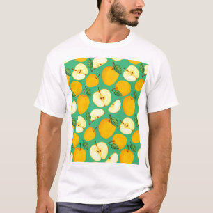 黄色のリンゴ:ジューシーな水の色パターン。 Tシャツ