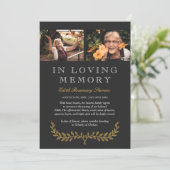 黄色のリース写真の愛する記憶の発表 案内状 (スタンド正面)