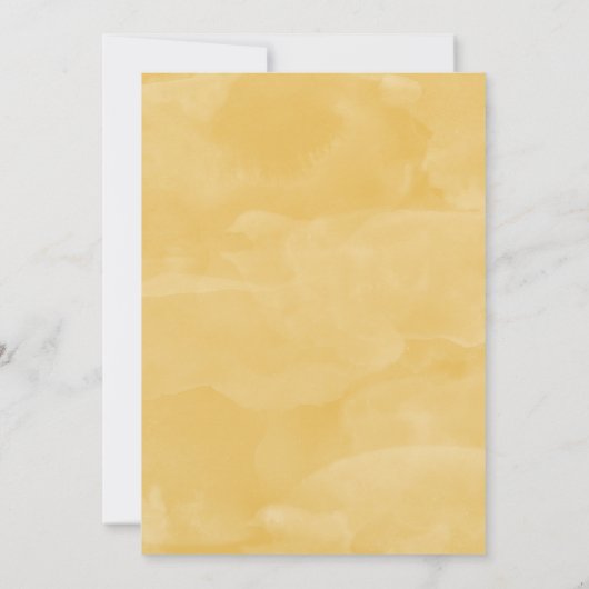 黄色のリース写真の愛する記憶の発表 案内状 (裏面)