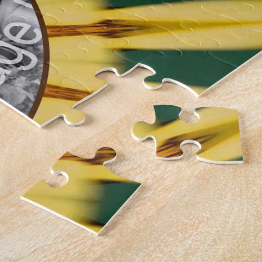 黄色のレイ抽象芸術フレーム独自の写真を作成 ジグソーパズル (側面)