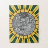 黄色のレイ抽象芸術フレーム独自の写真を作成 ジグソーパズル (縦)