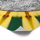 黄色のレイ抽象芸術フレーム独自の写真を作成 ポスター (角)