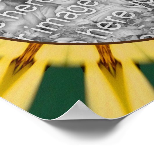 黄色のレイ抽象芸術フレーム独自の写真を作成 ポスター (角)