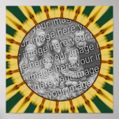 黄色のレイ抽象芸術フレーム独自の写真を作成 ポスター (正面)