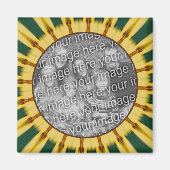 黄色のレイ抽象芸術フレーム独自の写真を作成 マグネット (正面)