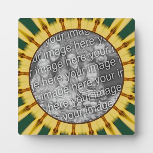 黄色のレイ抽象芸術独自の写真を作成 フォトプラーク (正面)