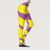 黄色のレギンスが紫のズボンを伸ばストライプす レギンス (右)