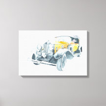 黄色のレトロなヴィンテージ車。