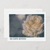 黄色のレトロな花柄のローズフラワーが引越します 案内ポストカード (正面/裏面)