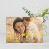 黄色のレトロメリーすべて写真クリスマス シーズンカード (スタンド正面)