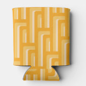 黄色のレトロ幾何学的パターン 缶クーラー (裏面)