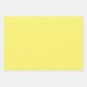 黄色のレトロ格子模様 ラッピングペーパーシート (正面2)
