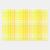 黄色のレトロ格子模様 ラッピングペーパーシート (正面)