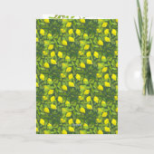 黄色のレモンと枝、折りたたみ式招待状 招待状 (裏面)