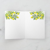 黄色のレモンと枝、折りたたみ招待状 招待状 (内部)