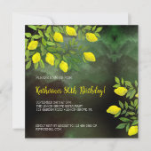 黄色のレモンと枝 招待状 (正面)
