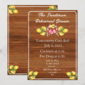 黄色のレモンと赤いカニの木のLowcountryパーティーの招待状 招待状 (正面/裏面)