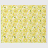 黄色のレモンのスライス 水彩 ラッピングペーパー (フラット)