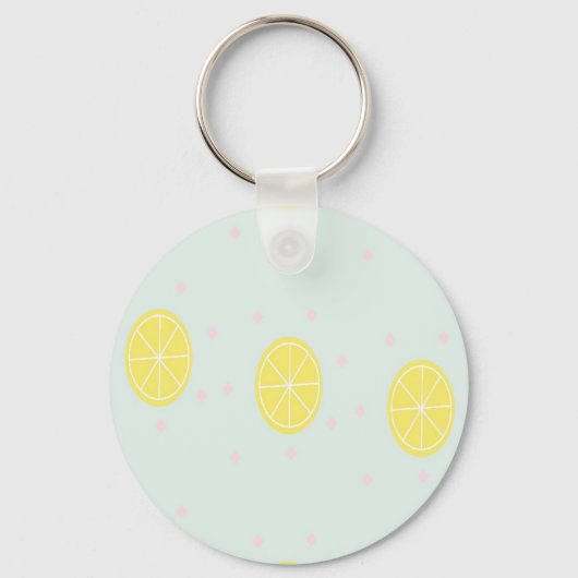 黄色のレモンの薄切り キーホルダー (正面)