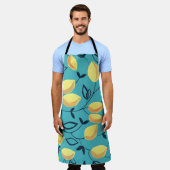 黄色のレモンガッシュターコイズ。 エプロン (着用した状態)