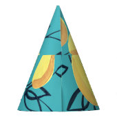 黄色のレモンガッシュターコイズ。 パーティーハット (裏面)