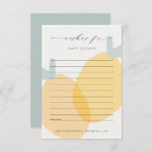 黄色のレモン果実柑橘系の願い赤ちゃんシャワー エンクロージャーカード (正面/裏面)