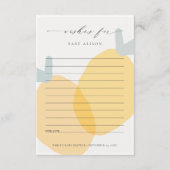 黄色のレモン果実柑橘系の願い赤ちゃんシャワー エンクロージャーカード (正面)