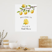 黄色のレモン ブライダルシャワー ウェルカムサイン ポスター (キッチン)