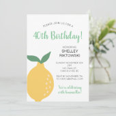 黄色のレモン リモンチェッロ 女性の誕生日 招待状 (スタンド正面)