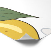 黄色のレモン、熱帯シームレスプリント。 ポスター (角)