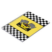 黄色のレースカー: レジ係の旗 ノートブック (左側)