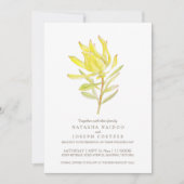 黄色のロイカデンドロン水カラー結婚式招待状 招待状 (正面)