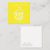 黄色のロゴパイナップルモダンクリエイティブ業界 スクエア名刺 (正面/裏面)