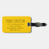 黄色のロングホールトラベラーより睡眠荷物タグ ラゲッジタグ (裏面横)