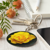 黄色のローズキーチェーン キーホルダー (側面)