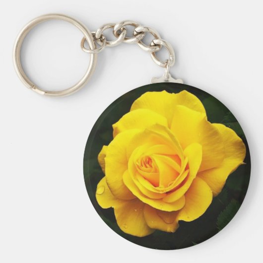 黄色のローズキーチェーン キーホルダー (正面)