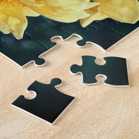 黄色のローズトリオフレーム自分の写真を作成 ジグソーパズル (側面)