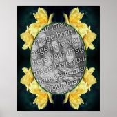 黄色のローズトリオフレーム自分の写真を作成 ポスター (正面)